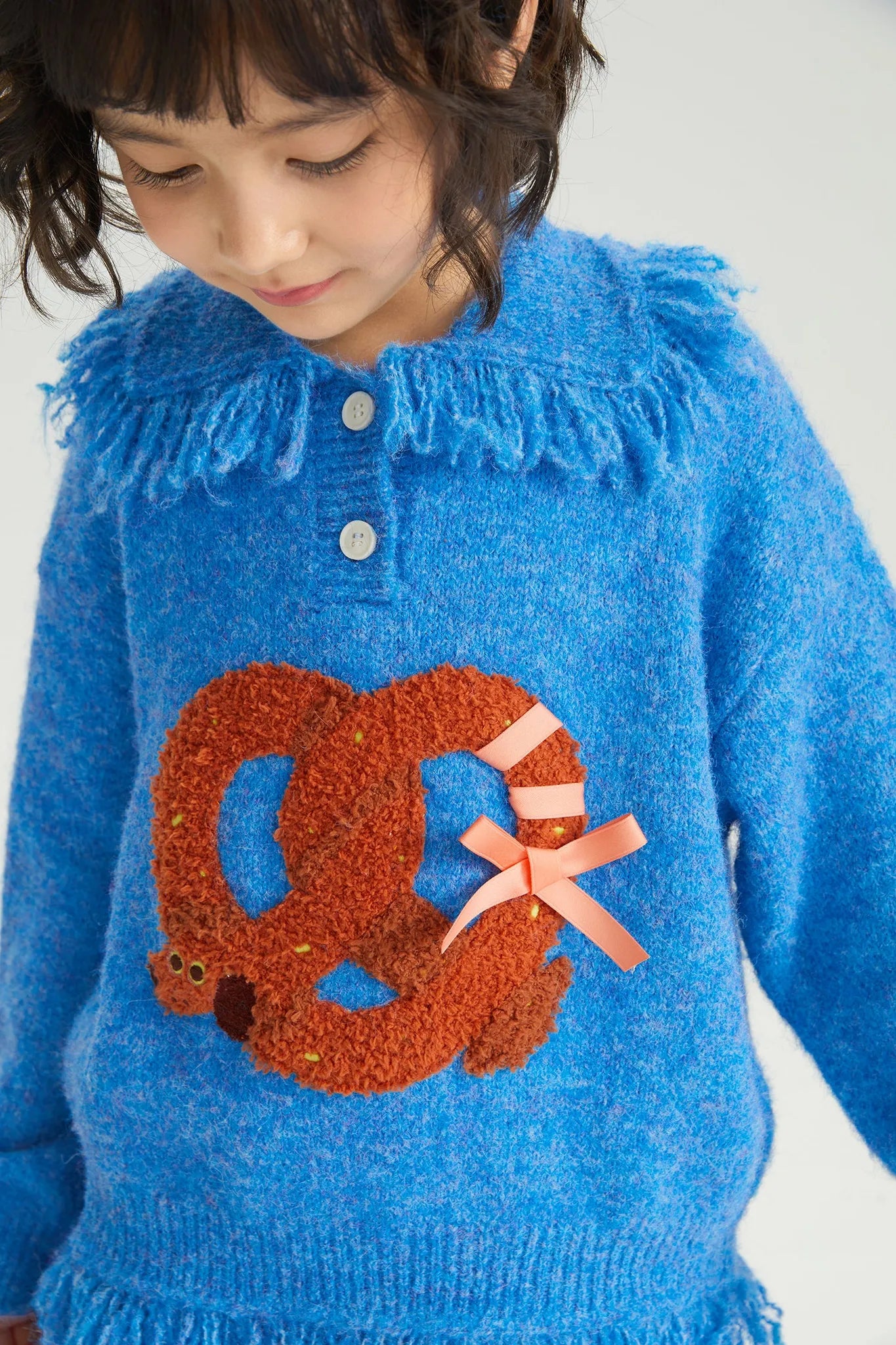 Twisted Bread Dog Alpaca-Feel Knit Sweater