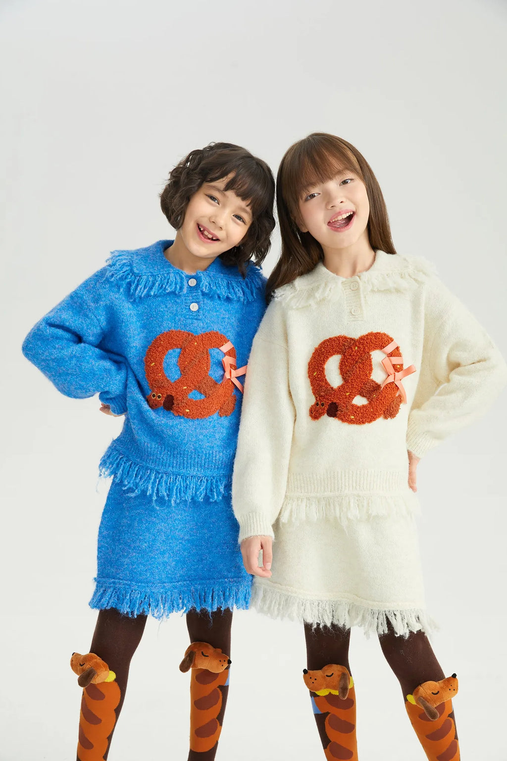 Twisted Bread Dog Alpaca-Feel Knit Skirt