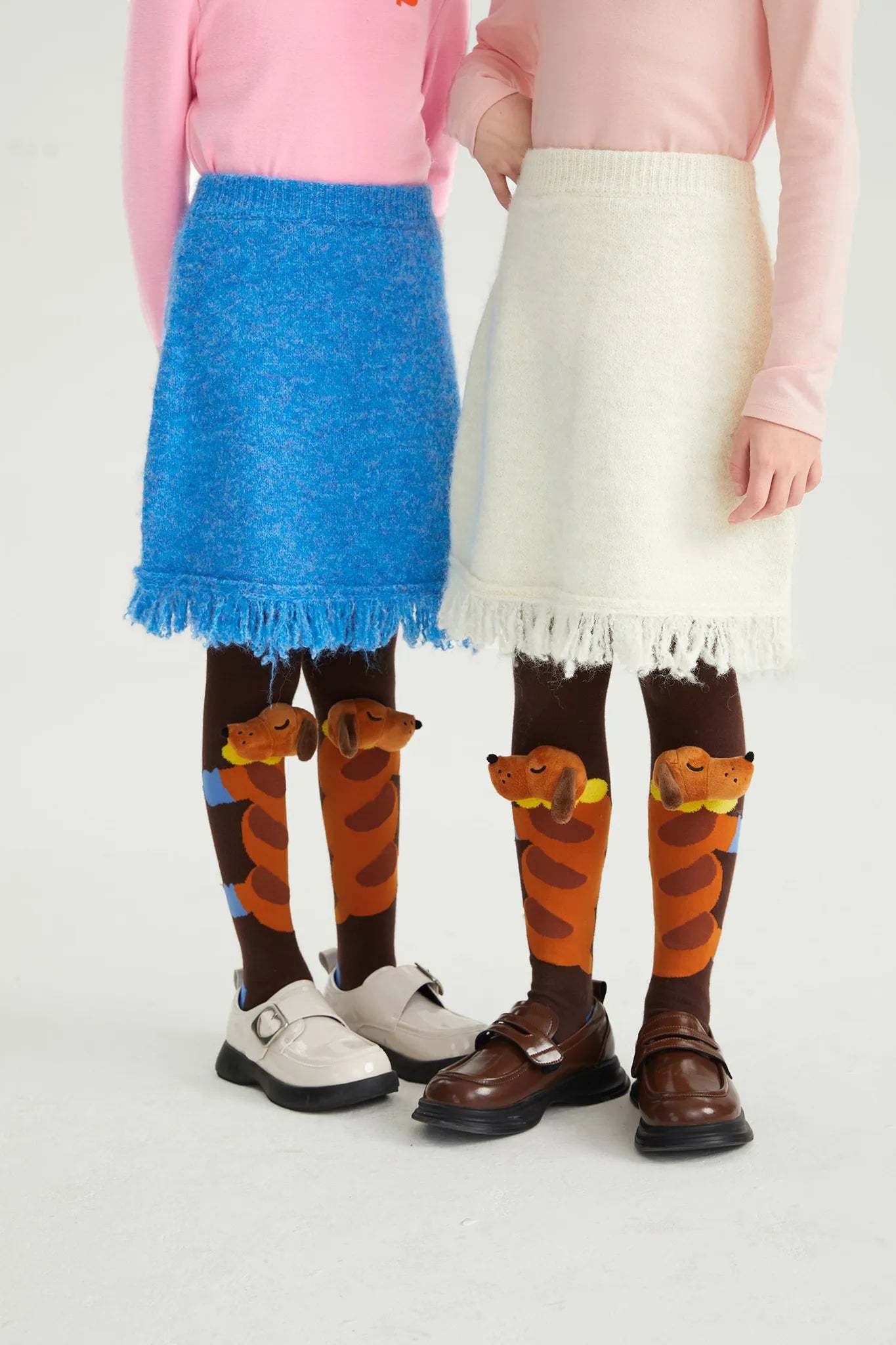 Twisted Bread Dog Alpaca-Feel Knit Skirt