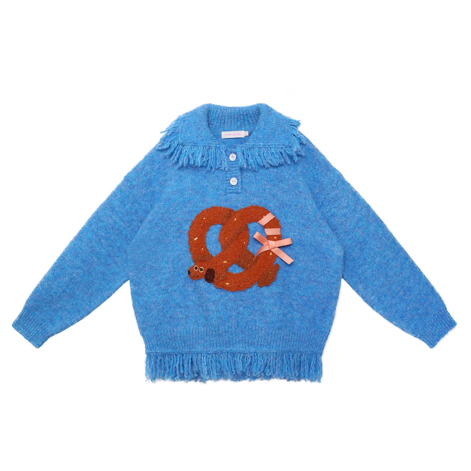 Twisted Bread Dog Alpaca-Feel Knit Sweater