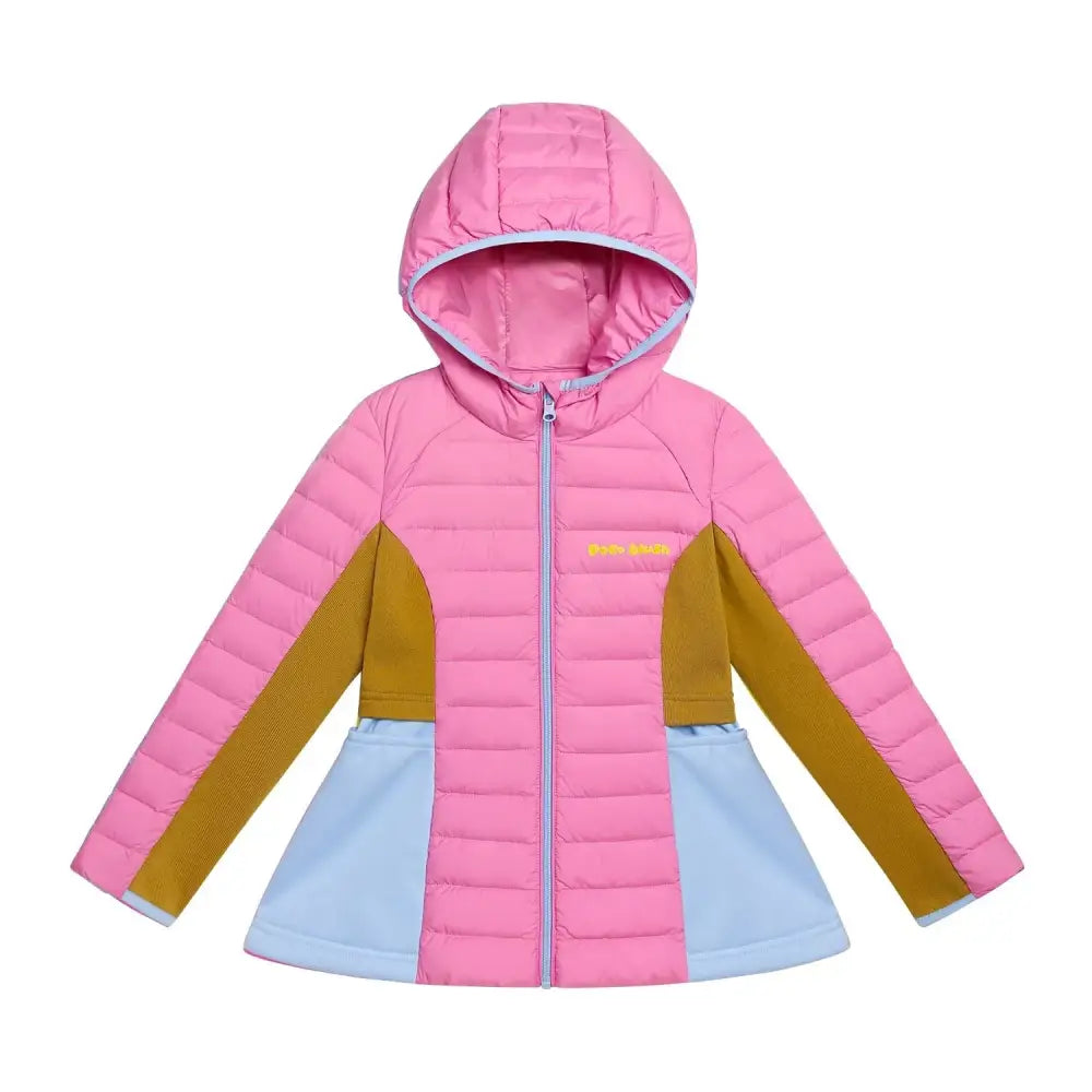 Colorblock Lightweight Down Jacket - 110cm / Rose